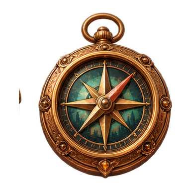 engraved brass compass