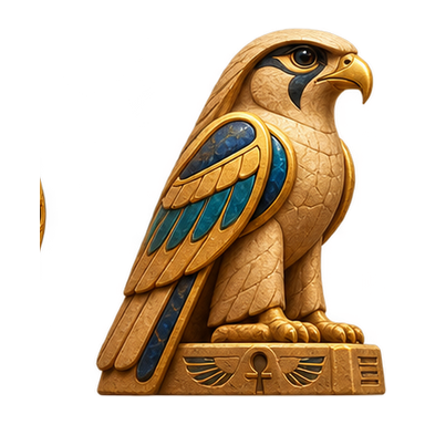 carved sandstone falcon