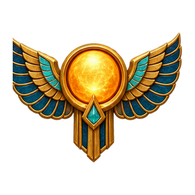 winged golden solar disc